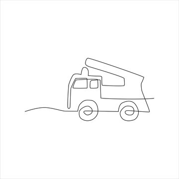 recommend clip art: Continuous line art of tow truck