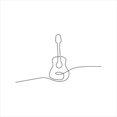 Continuous line art of guitar