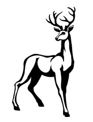 Fototapeta na wymiar Beautiful noble deer. Vector drawing