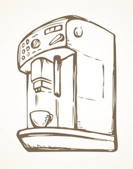 Coffee maker. Vector drawing