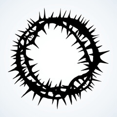 Crown of thorns. Vector drawing frame