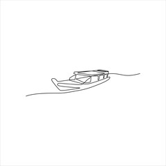 continuous line art of the ship
