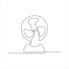 Continuous line art of a fan