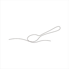 continuous line art of spoon