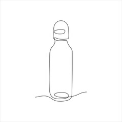 Continuous line art of a drink bottle