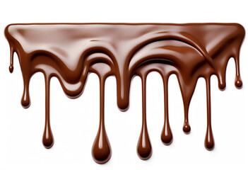 Chocolate dripping border. Manual cut out on transparent