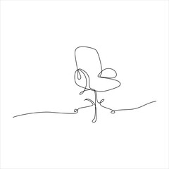 continuous line art of office swivel chair