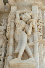 Sculptures of apsara   exterior of   Ranakpur