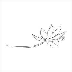 Continuous line art of cassava leaves