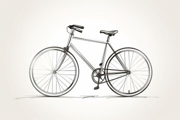 Minimalist bicycle illustration using a single continuous line in black and white. Generative AI
