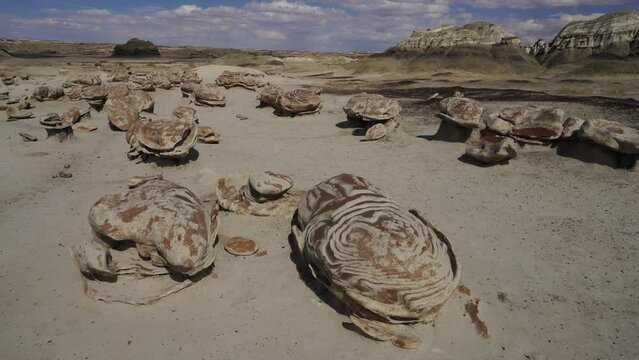Bisti De Na Zin Wilderness and badlands in New Mexico, America, USA.