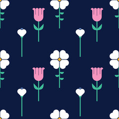 floral retro seamless pattern