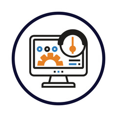monitor, graph, chart, business statistics icon