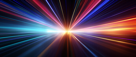 colorful glowing optical fiber geometric abstract lines