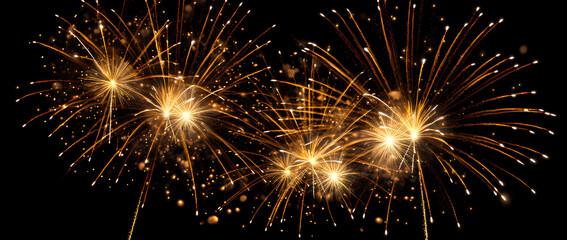 Naklejka premium Fireworks isolated on black background