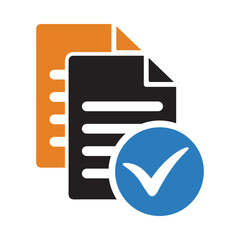 file, report, check mark, tick, file checking icon