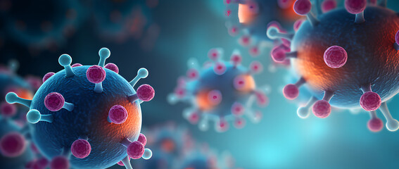 molecules virus and bacteria - obrazy, fototapety, plakaty