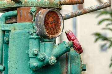 Detail einer historischen Traubenpresse in Kobern-Gondorf