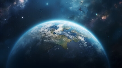 Fototapeta premium The Earth from space showing all they beauty. Extremely detailed image, including elements