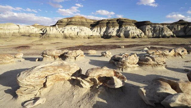 Bisti De Na Zin Wilderness and badlands in New Mexico, America, USA.