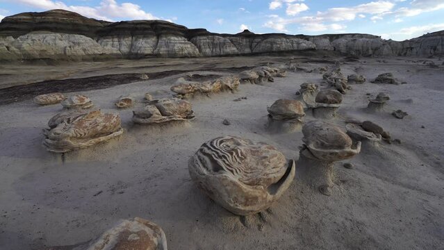 Bisti De Na Zin Wilderness and badlands in New Mexico, America, USA.