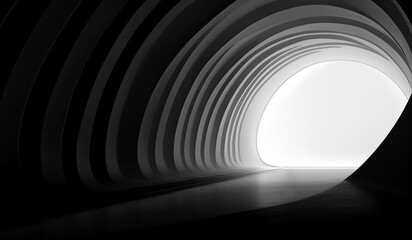 Modern and futuristic tunnel full of light. AI generated