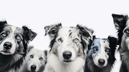 Close-up blue merle border collie dog eyes Isolated - Powered by Adobe