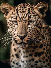 close up portrait of leopard. generative ai