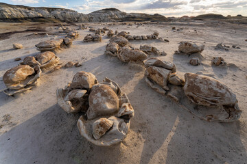 Bisti De Na Zin Wilderness and badlands in New Mexico, America, USA.