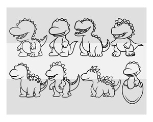 Dinosaur Svg | Dinosaur Silhouette | Baby Dinosaur Svg | Dinosaur Svg Bundle | Animal Svg | Cute Dinosaur Svg | Cut File | Clipart| Vector