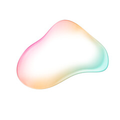 Colorful Gradient Transparent Liquid Blob. Modern shape.