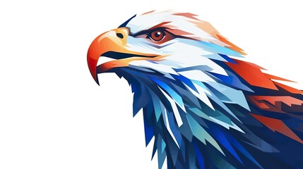 Fototapeta premium cartoon eagle head isolated illustration on white