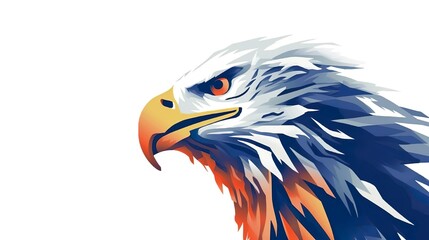 Fototapeta premium cartoon eagle head isolated illustration on white