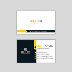 Professional creative and corporate yellow and black color business card template