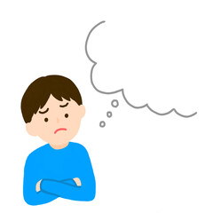 悩んでいる男の人