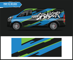 Van Wrap Livery design. Ready print wrap design for Vehicle