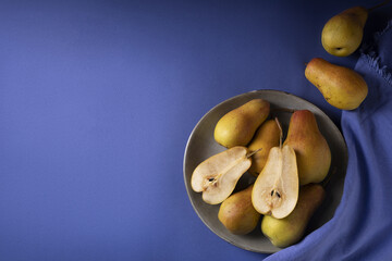 pear on the kitchen table