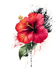 Colorful Water Color Flower Ai Generated image