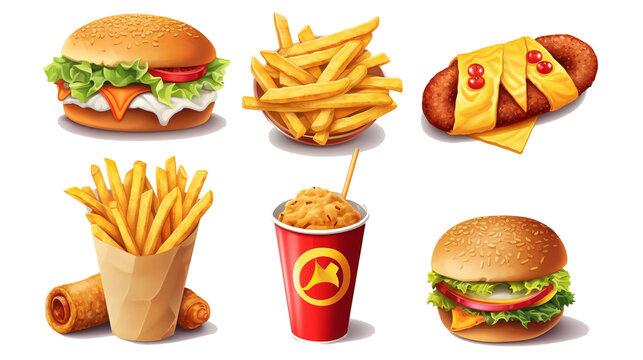 cartoon of Fast food 3d realistic render vector icon set Car tires isolated transparent background generative ai