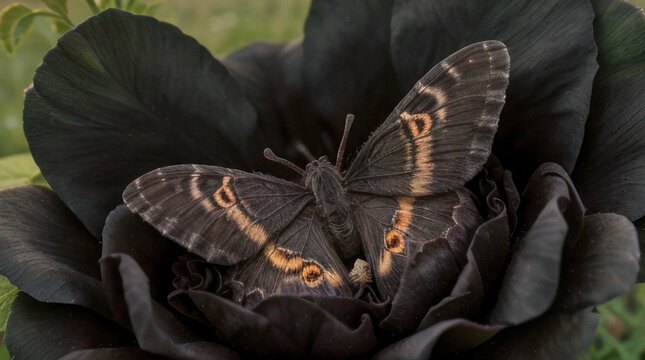 Black butterfly on a black background