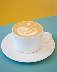 cup of coffee with cream, latte, cappuccino