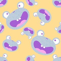 Cartoon animals seamless frogs pattern for wrapping paper and fabrics and kids clothes print and fashion textiles