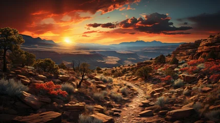Fototapeten Amazing landscape inspired by Texas - fictional landmark illustration © 4kclips
