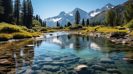 Beautiful landscape inspired by Inyo National Forest - fictional landmark illustration