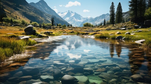 Beautiful landscape inspired by Inyo National Forest - fictional landmark illustration