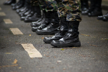  Bottom view of army soldiers during Brazilian independence parade in Salvador city, Bahia.