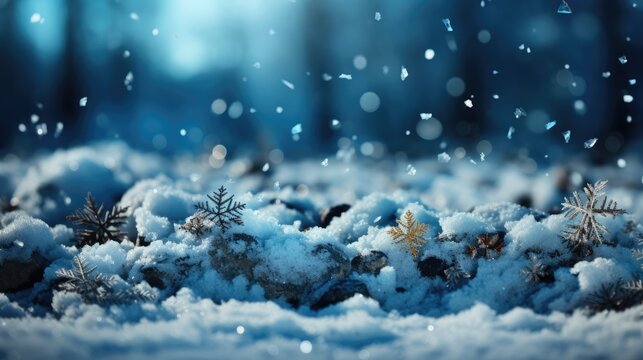 Blue snow winter background stock photography