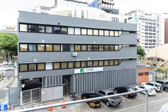 View of the facade of the CODEBA building in the seaport of the city of Salvador on October 8, 2023, in Bahia, Brazil.
