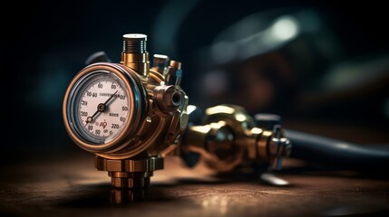 Classic Charm: A Timeless Selection of Retro Vintage Clocks and Antique Watches with Metallic Finish and Musical Car Timing Meter, generative AI