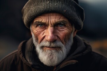 Obraz premium old man with high clarity brown eyes